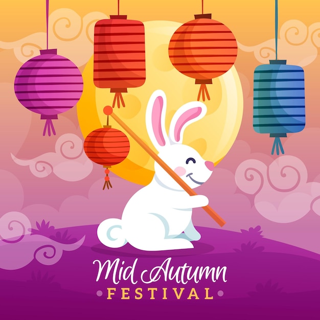 Hand-drawn mid-autumn festival design