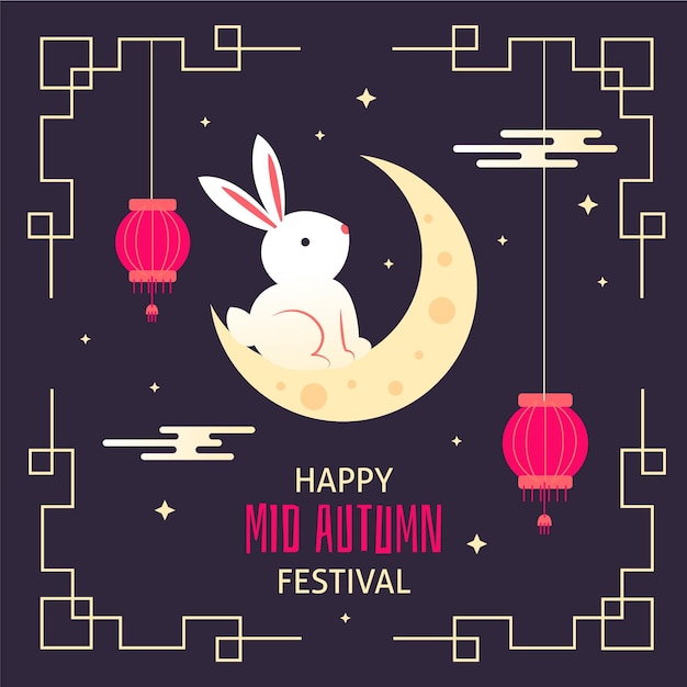 Hand drawn mid-autumn festival illustration