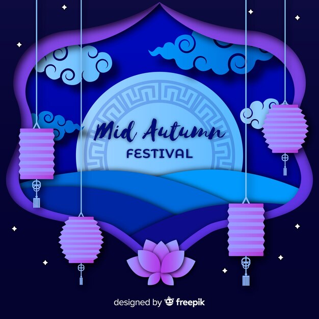 Free vector hand drawn mid autumn festival