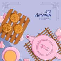 Free vector hand drawn mid-autumn festival