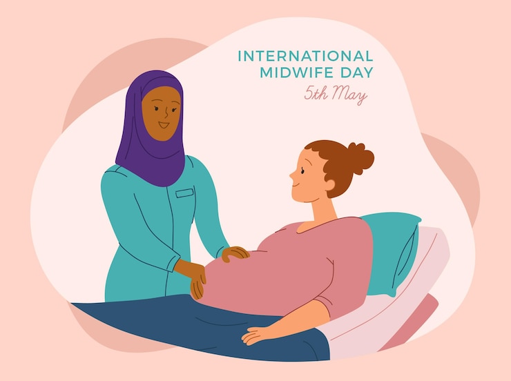 Free Vector hand drawn midwives day illustration