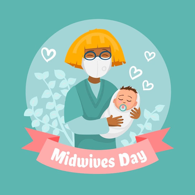 Hand drawn midwives day illustration