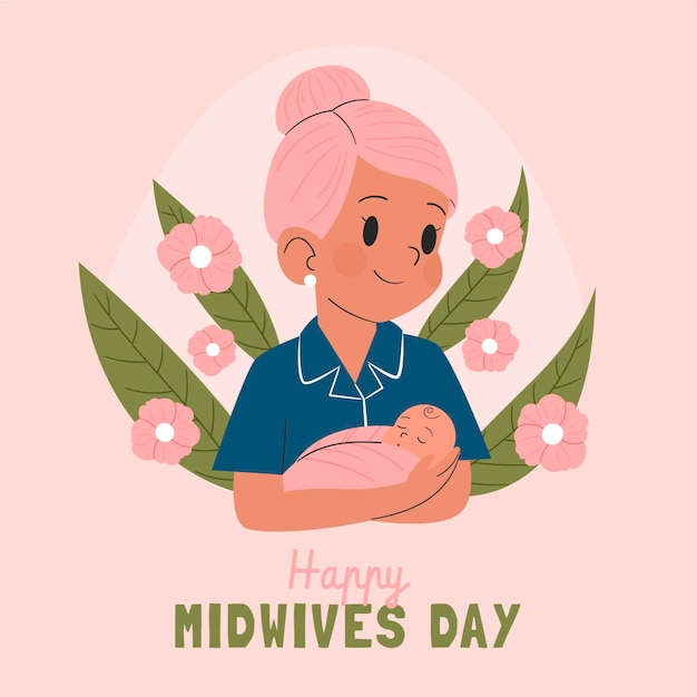 Hand drawn midwives day illustration