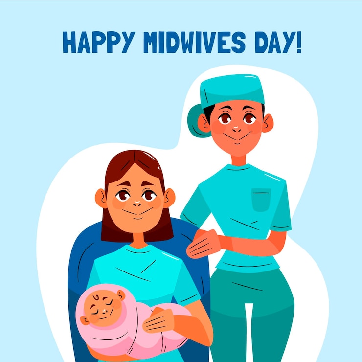 Free Vector hand drawn midwives day illustration