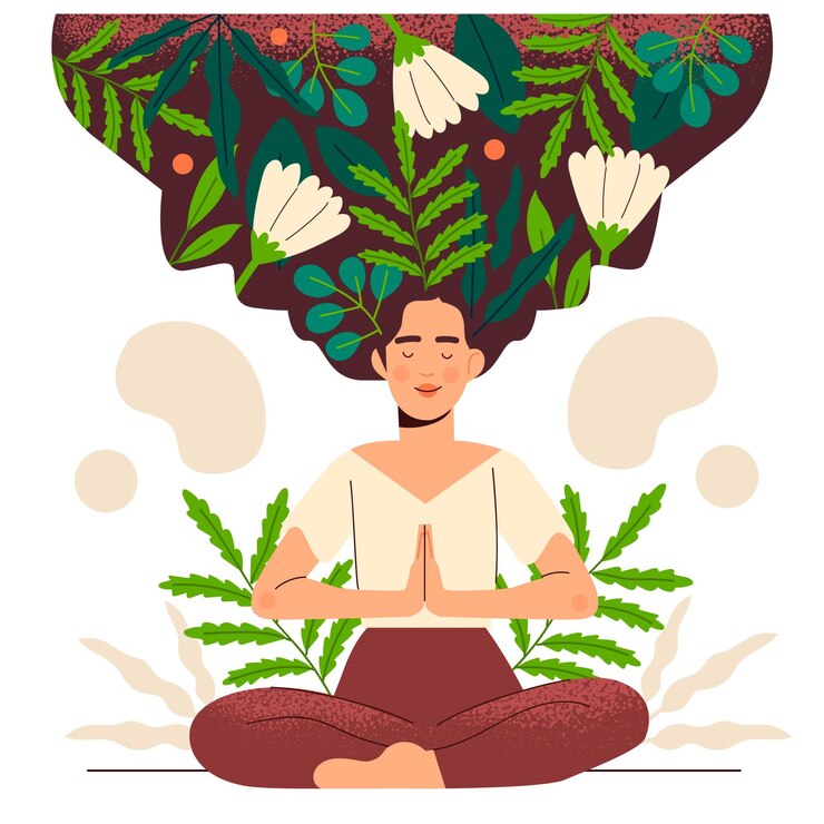 Free Vector hand drawn mindfulness concept with characters