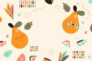 Free vector hand drawn minimal background with fruits