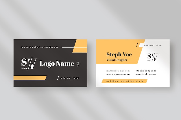 Free vector hand drawn minimal horizontal business card template