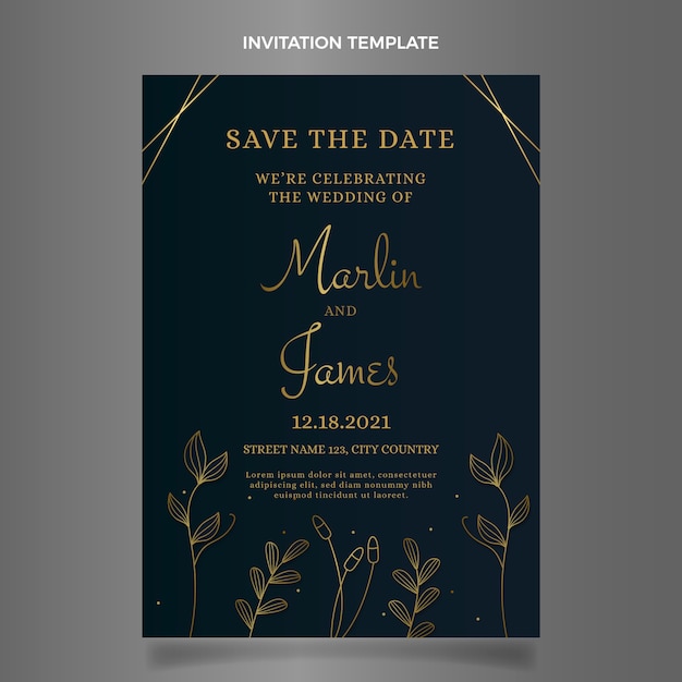 Free vector hand drawn minimal wedding invitation