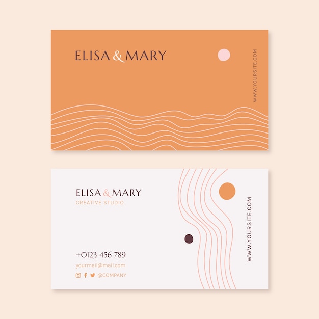 Free vector hand drawn minimalist  business card template