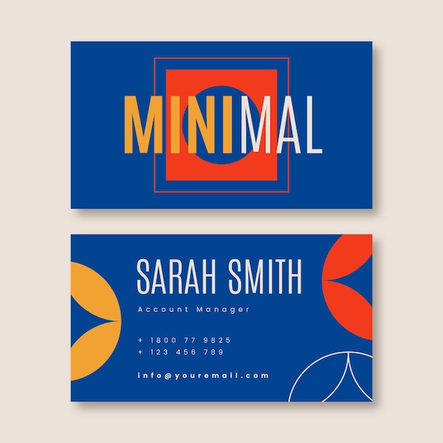 Free vector hand drawn minimalist business card template