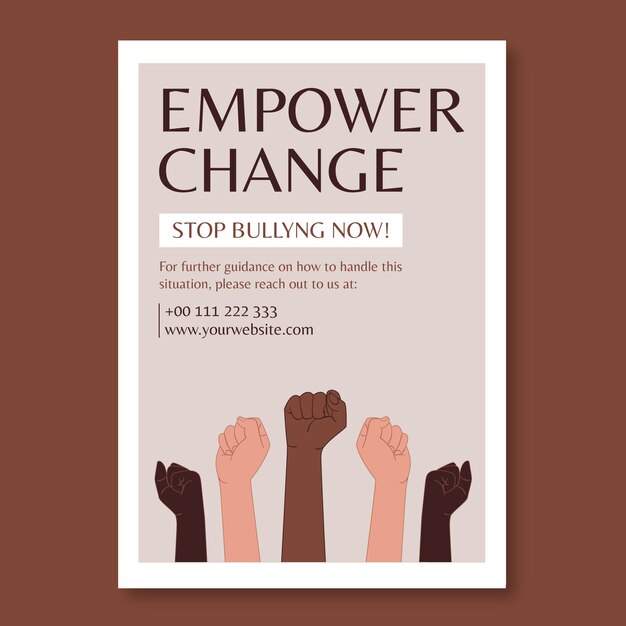 Hand drawn minimalist empower change poster