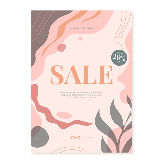 Hand drawn minimalist poster template