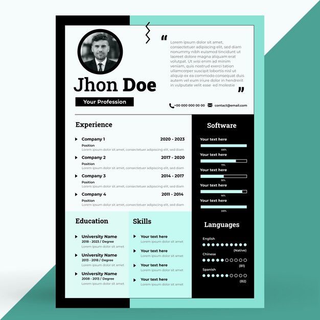 Free vector hand drawn minimalist retro cv template