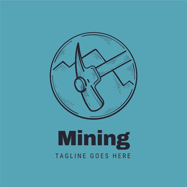 Hand drawn mining logo template