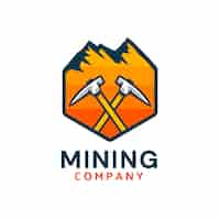 Free vector hand drawn mining logo template