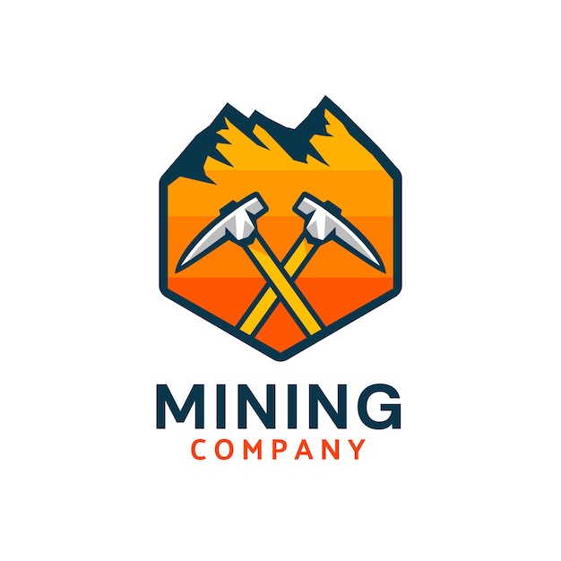 Hand drawn mining logo template