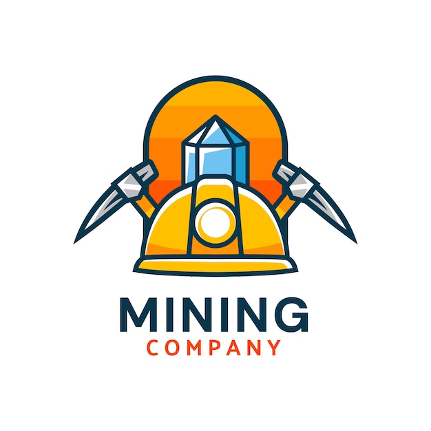 Hand drawn mining logo template