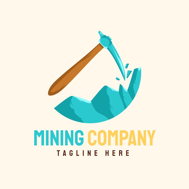Hand drawn mining logo template