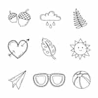 Free vector hand drawn miscellaneous doodle illustration