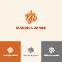 Free vector hand drawn mj logo template