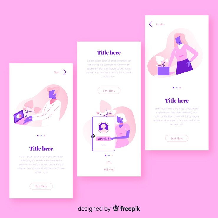 Free Vector hand drawn mobile app banner template