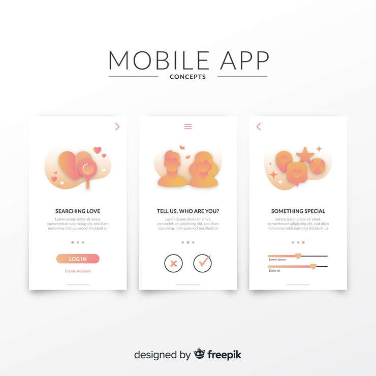 Free Vector hand drawn mobile app banner template
