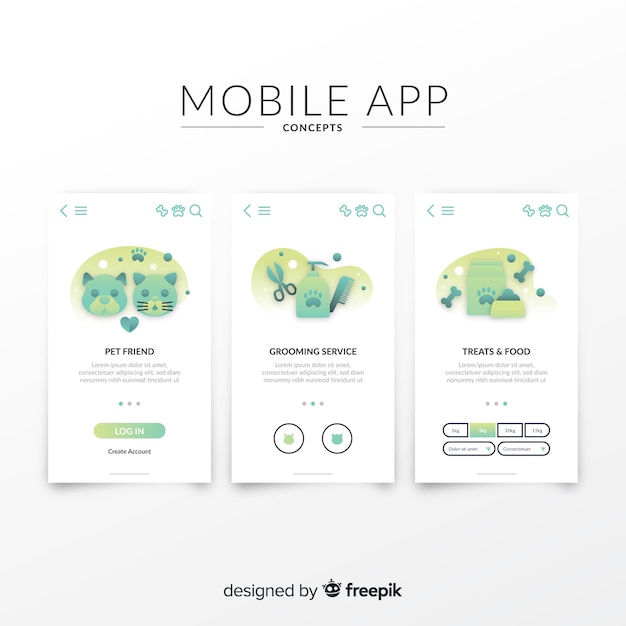 Free vector hand drawn mobile app banner template