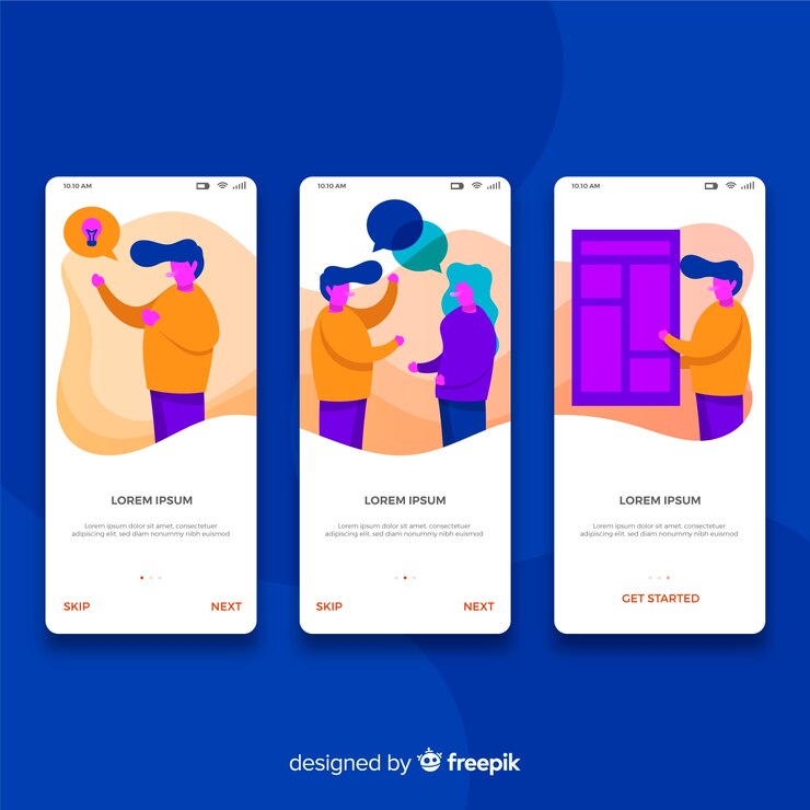 Free Vector hand drawn mobile app concept