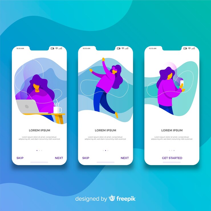 Free Vector hand drawn mobile app concept