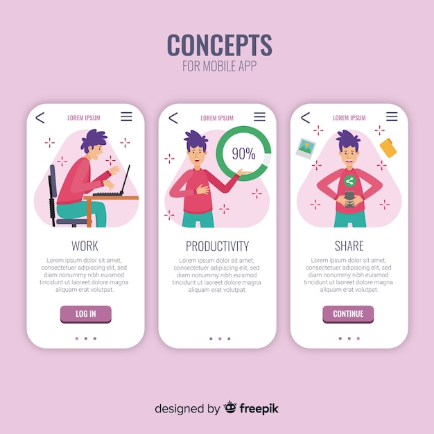 Free vector hand drawn mobile app concept