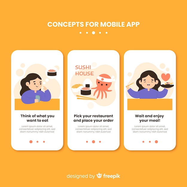 Hand drawn mobile app concept