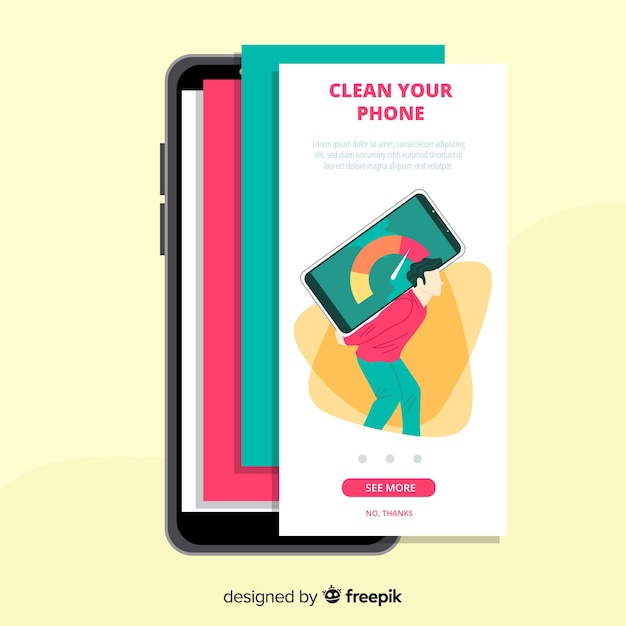 Free vector hand drawn mobile app concept