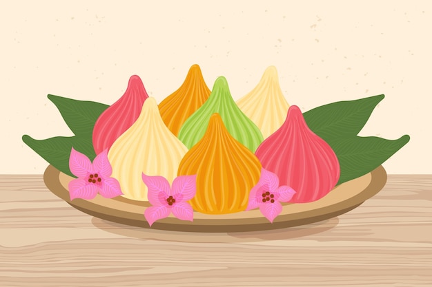 Illustrazione di modak disegnata a mano