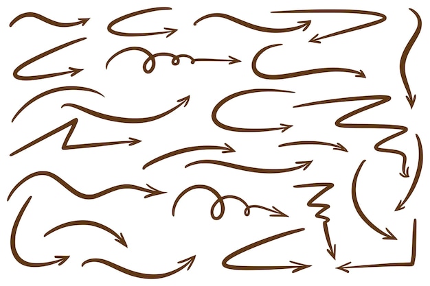 Free vector hand drawn modern arrows set design