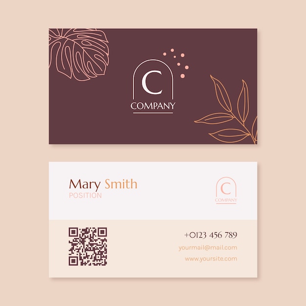 Free vector hand drawn modern business card template