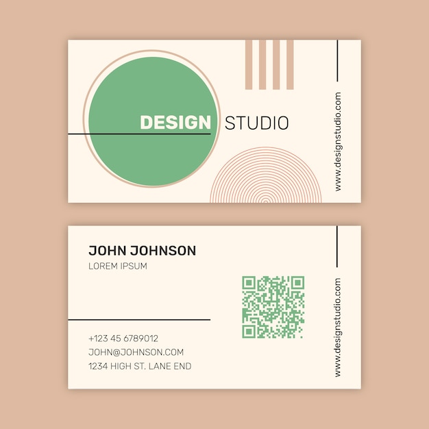 Hand drawn modern business card template