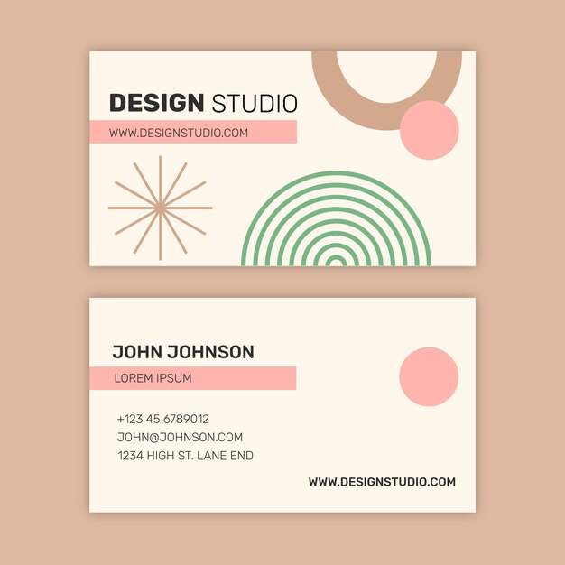 Hand drawn modern business card template