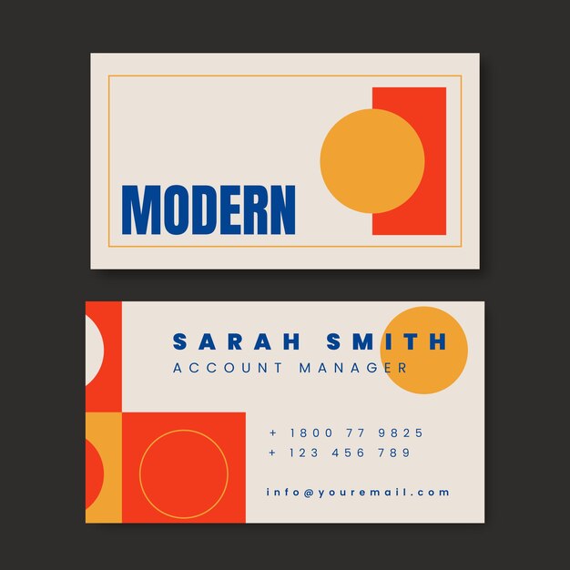 hand drawn modern business card template