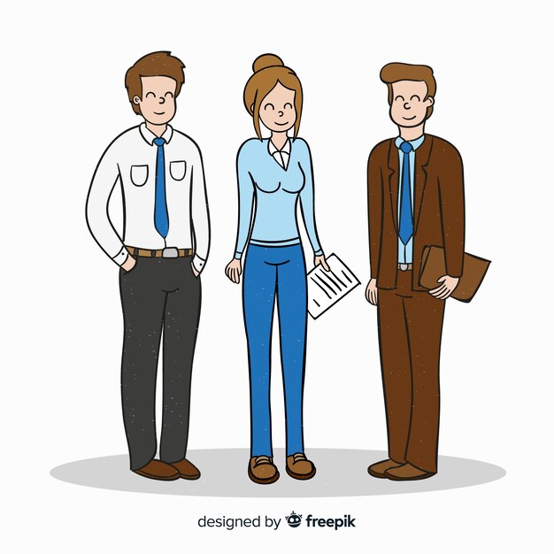 Hand drawn modern business people