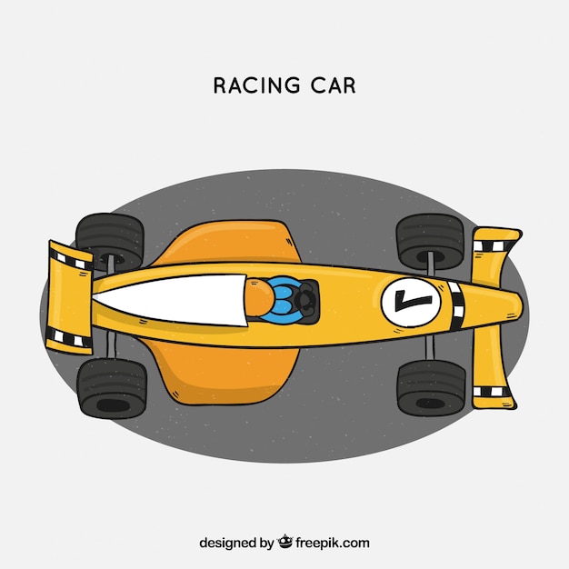 Free vector hand drawn modern formula 1 racing car