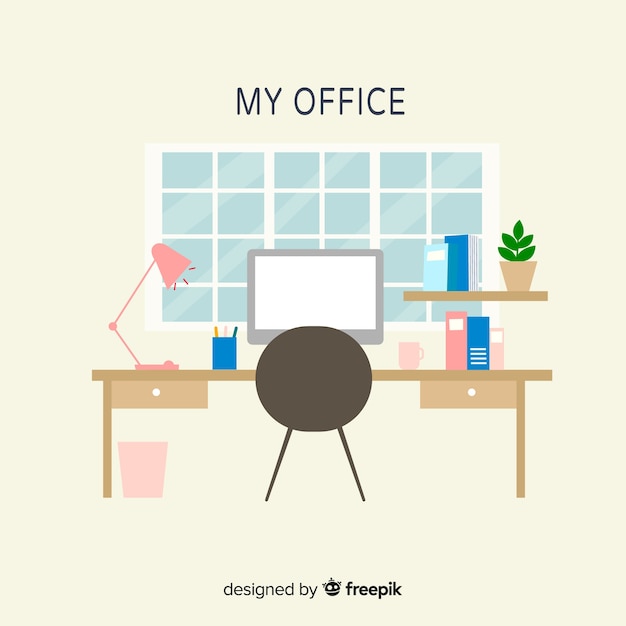 Free vector hand drawn modern office interior