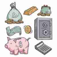 Free vector hand drawn money drawing illustration