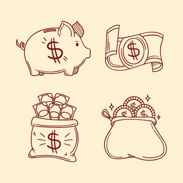 Free vector hand drawn money drawing illustration