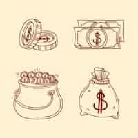 Free vector hand drawn money drawing illustration