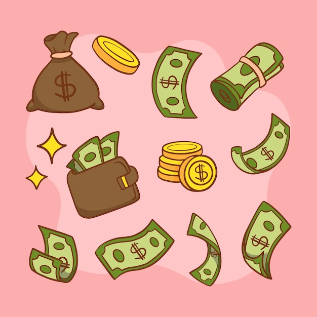 Free Vector hand drawn money drawing illustration