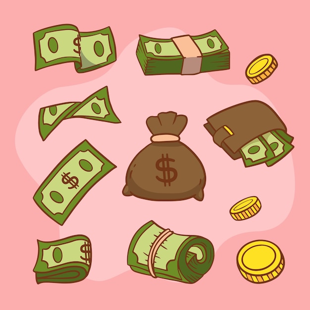 Free vector hand drawn money drawing illustration