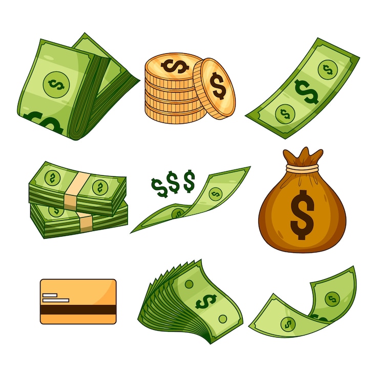 Free Vector hand drawn money drawing illustration