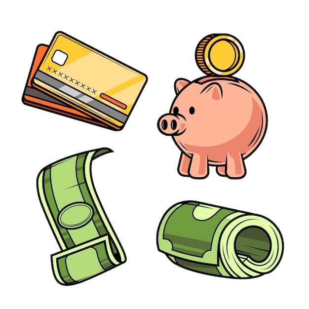 Free Vector hand drawn money drawing illustrations