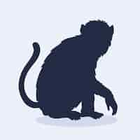 Free vector hand drawn monkey silhouette