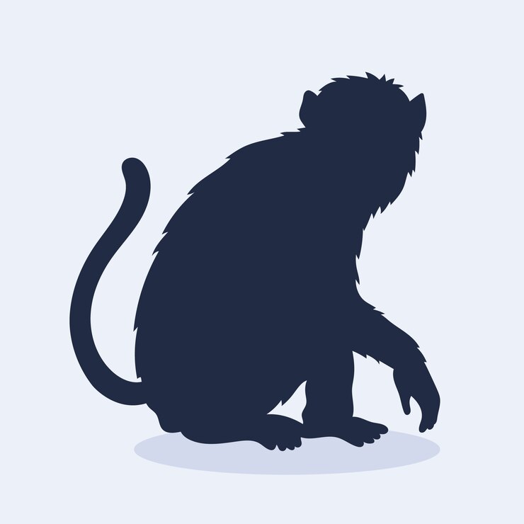 Free Vector hand drawn monkey silhouette